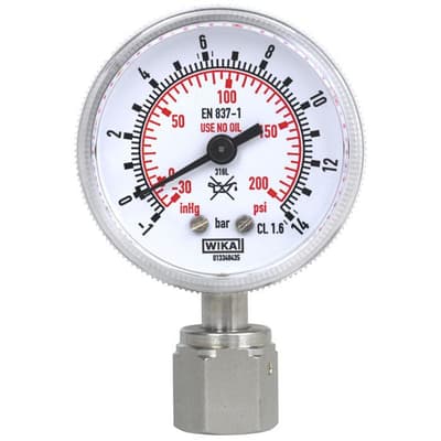 Wika Bourdon tube pressure gauge, Model 230.15